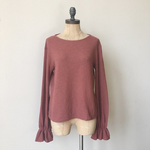 MADEWELL Texture & Thread Ruffle-Cuff Top - Picture 3 of 7